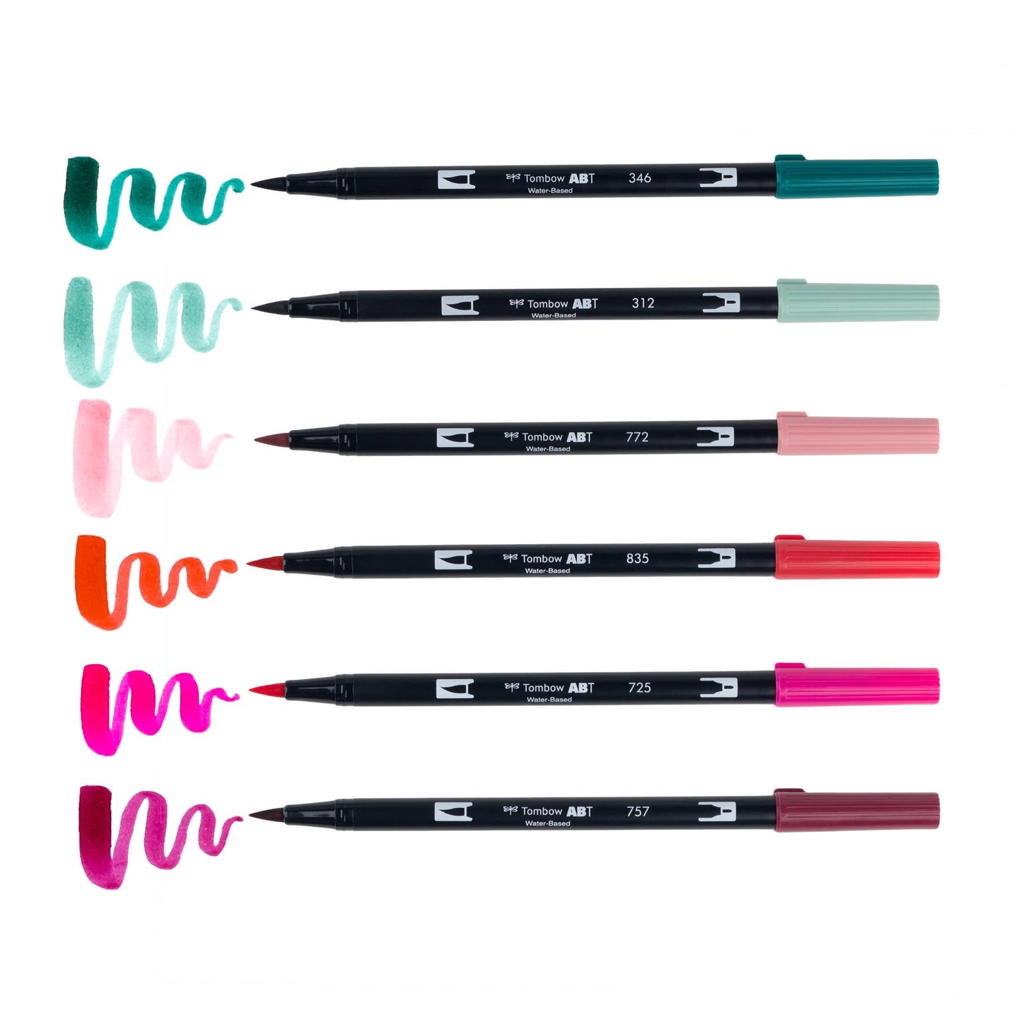 Tombow - Dual Brush Pen Art Markers, Very Berry, 6-Pack