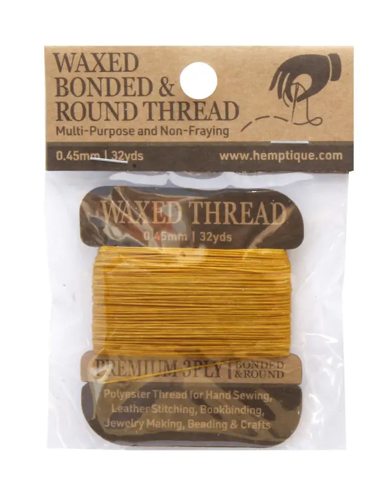 Hemptique - MULTI-PURPOSE 0.45MM WAXED BONDED ROUND POLY THREAD CARD