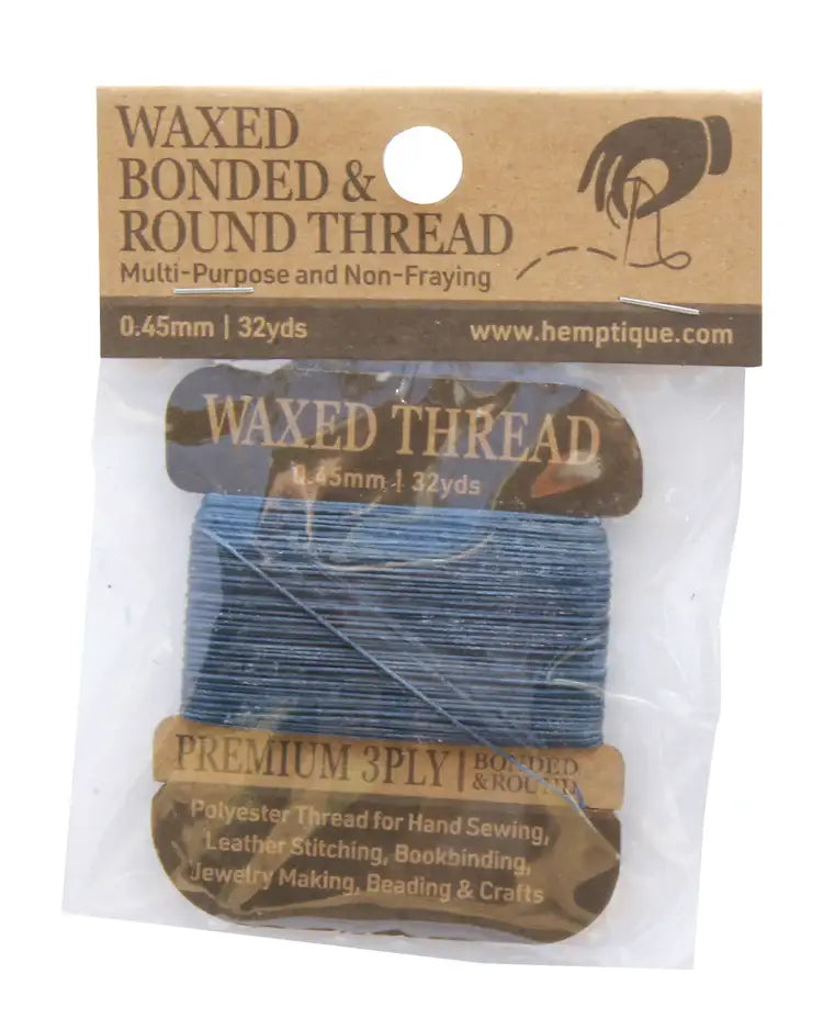 Hemptique - MULTI-PURPOSE 0.45MM WAXED BONDED ROUND POLY THREAD CARD