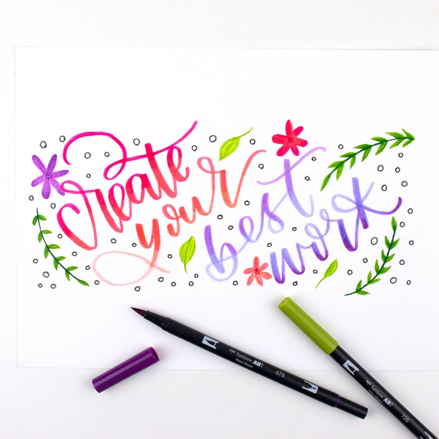 Tombow - Dual Brush Pen Art Markers, Lettering Favorites, Bonus Pack