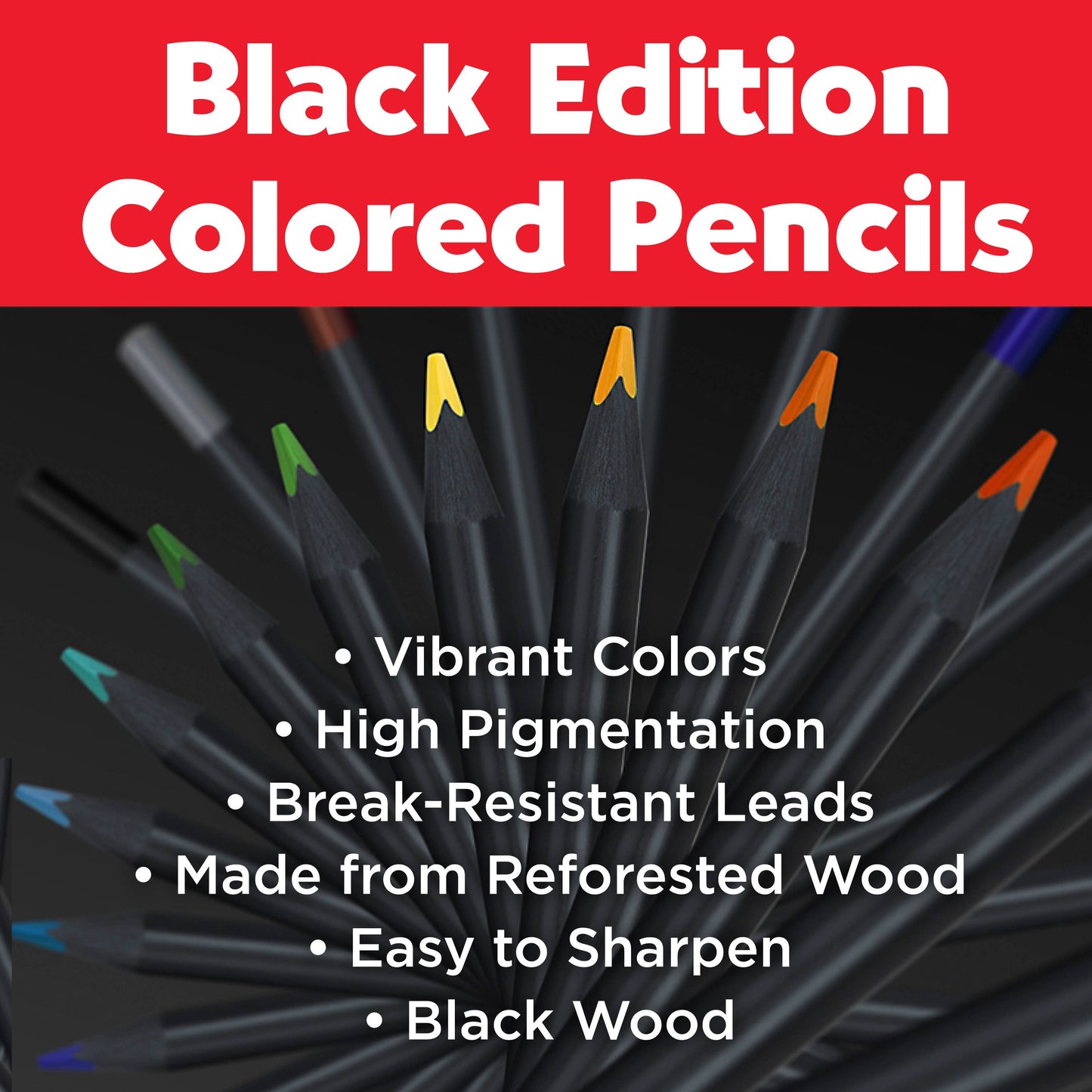 Faber-Castell - Super Soft Black Edition Colored Pencils, Box of 12