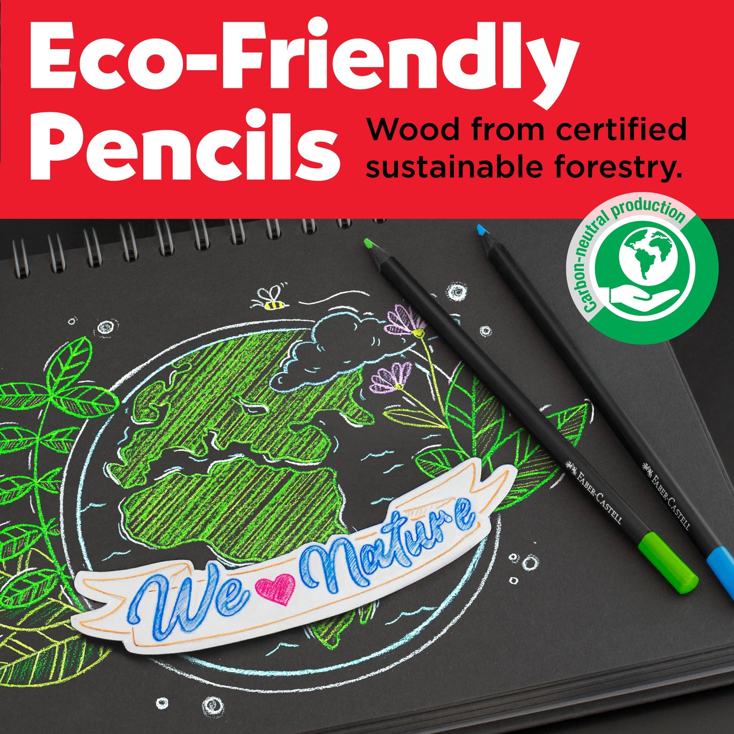 Faber-Castell - Super Soft Black Edition Colored Pencils, Box of 12