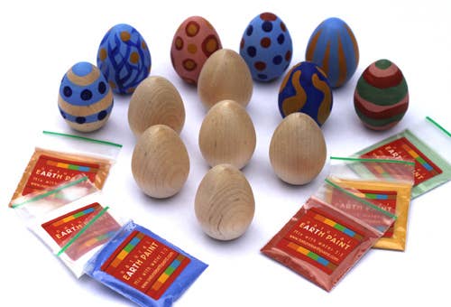 Natural Earth Paint - Wooden Eggs Craft Kit