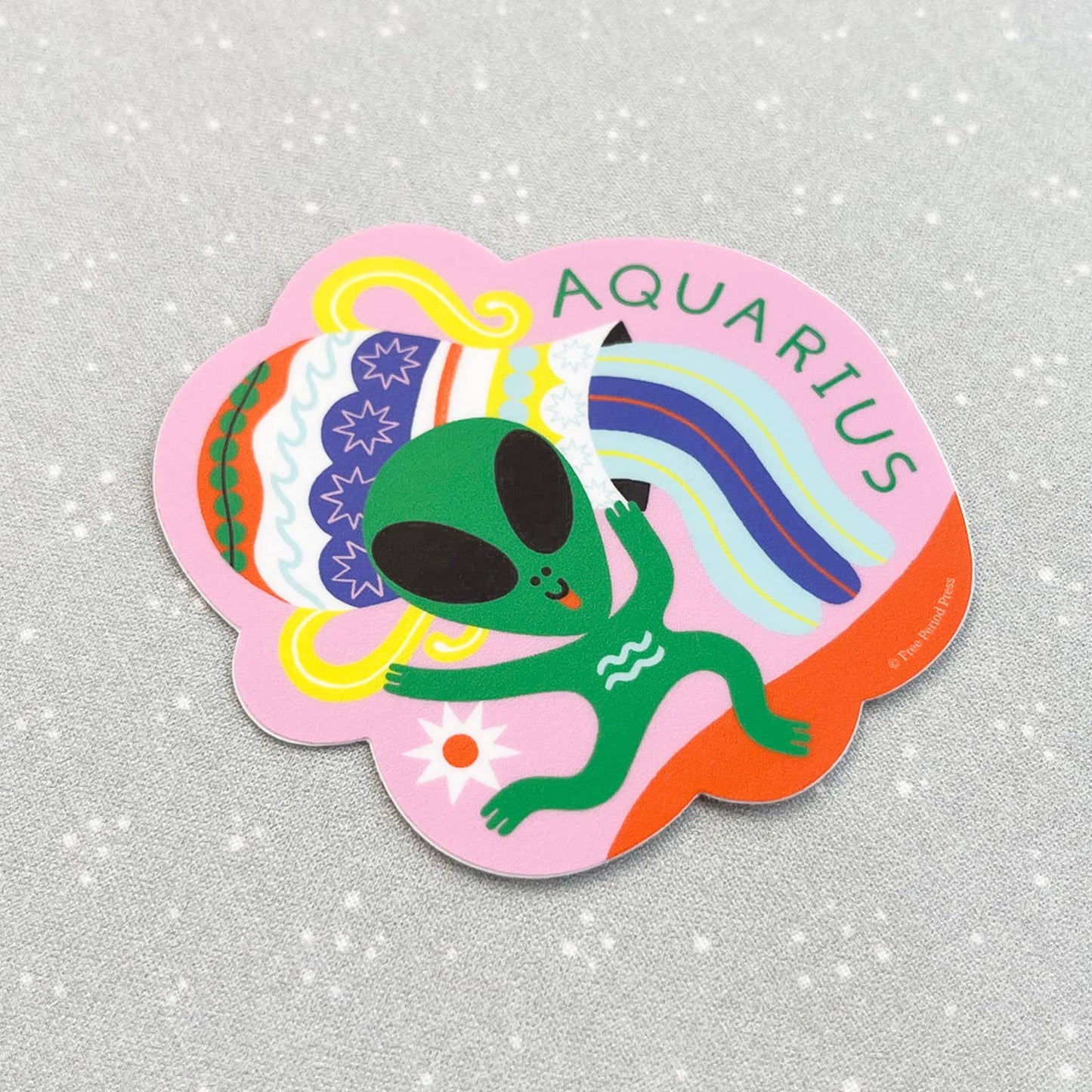 Free Period Press - Aquarius Zodiac Vinyl Decal Sticker | Creative Quirky Alien
