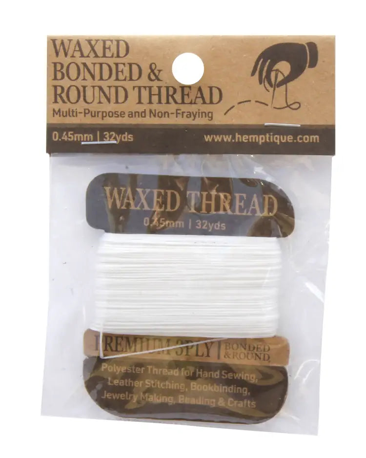 Hemptique - MULTI-PURPOSE 0.45MM WAXED BONDED ROUND POLY THREAD CARD