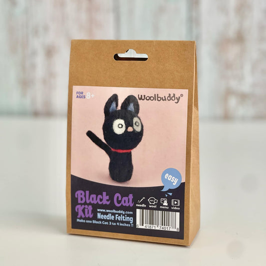 Woolbuddy - Needle Felting Black Cat Kit
