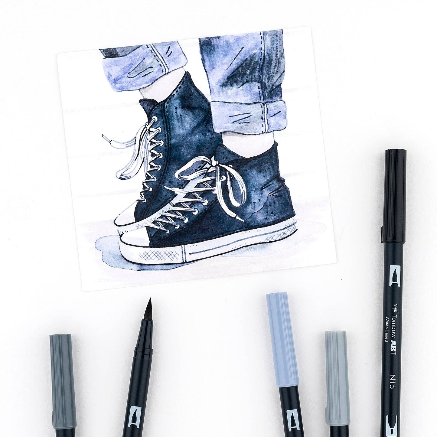 Tombow - Dual Brush Pen Art Markers: Grayscale - 10-Pack
