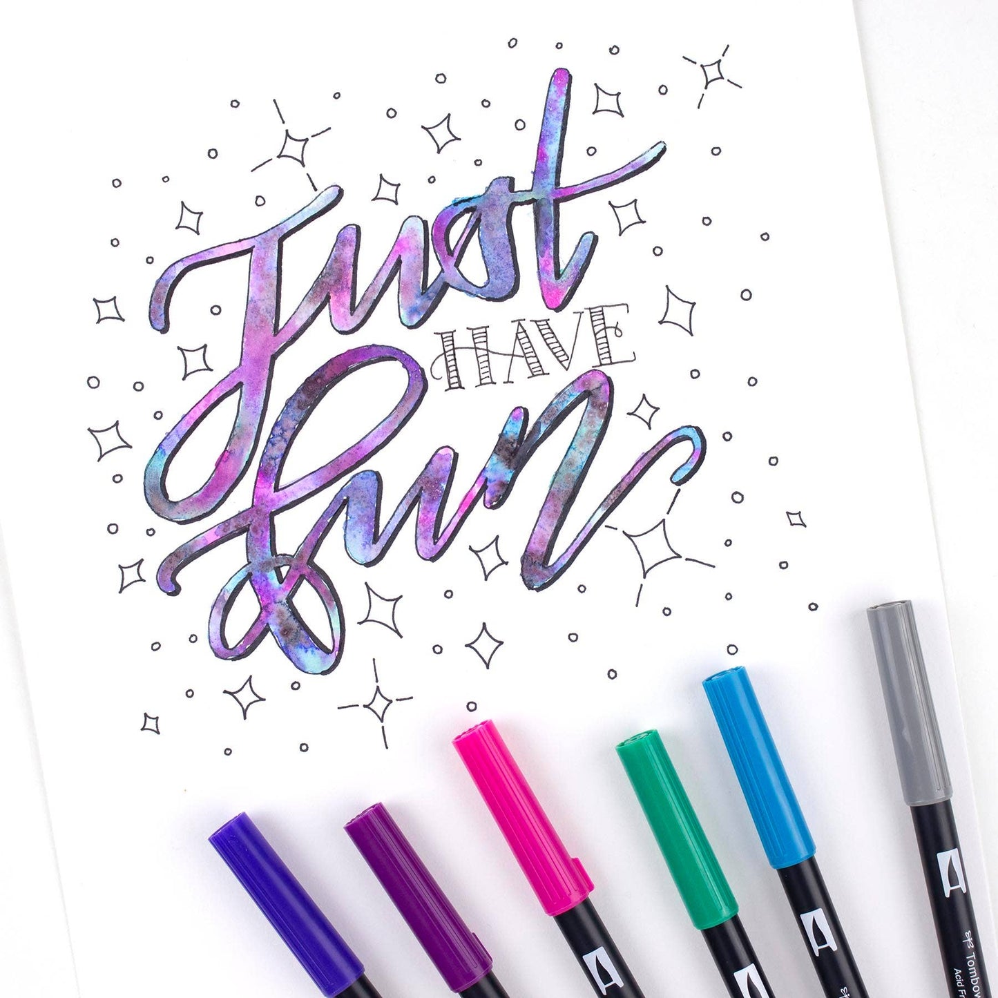 Tombow - Dual Brush Pen Art Markers, Galaxy, 6-Pack