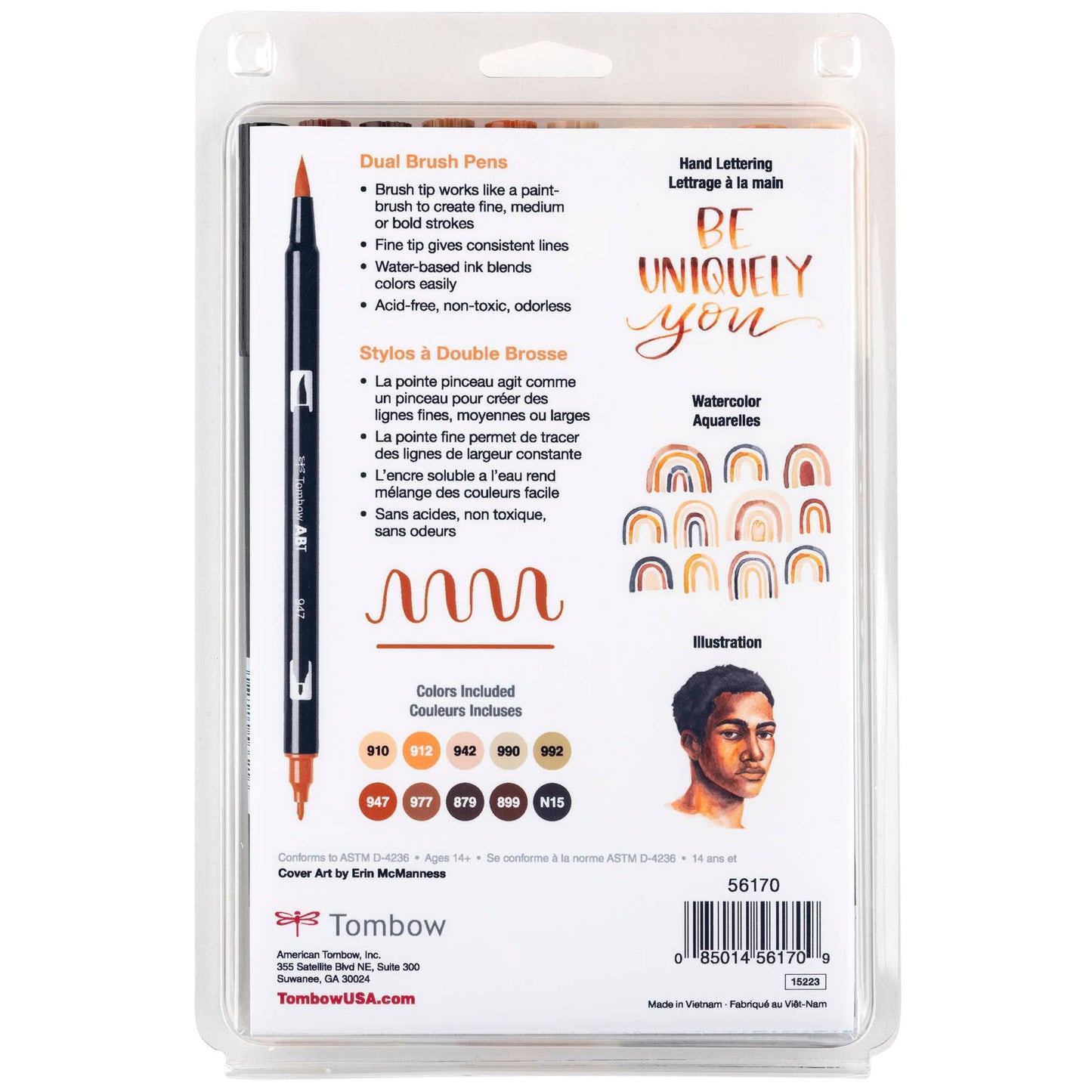 Tombow - Dual Brush Pen Art Markers: Portrait - 10-Pack