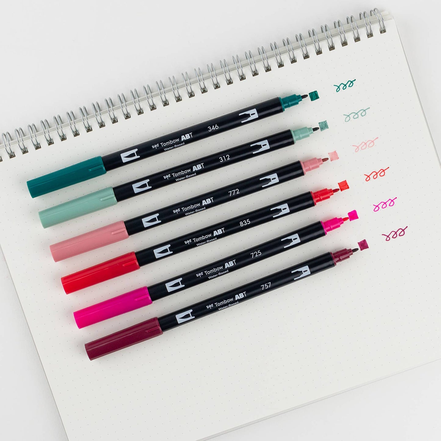 Tombow - Dual Brush Pen Art Markers, Very Berry, 6-Pack