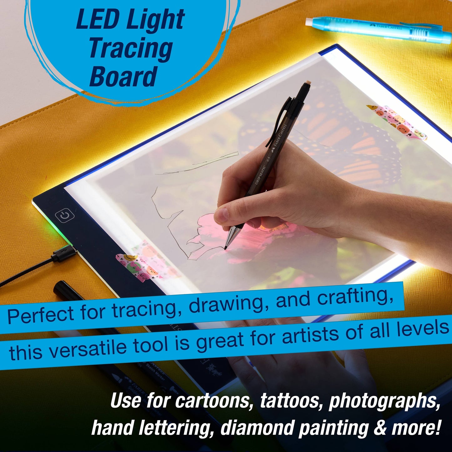 Faber-Castell - LED Light Tracing Tablet Board for Arts and Crafts