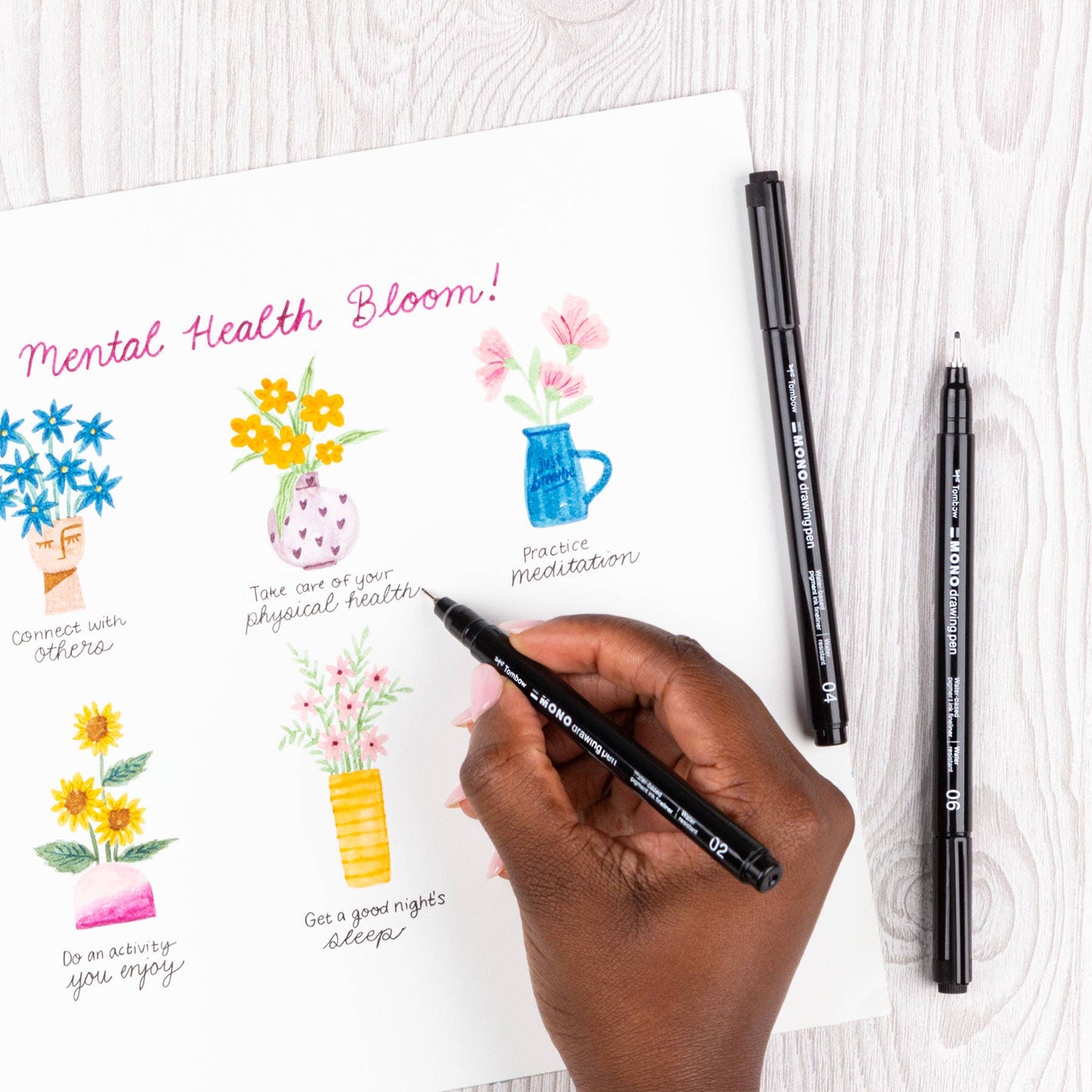 Tombow - MONO Drawing Pens - 6-Pack