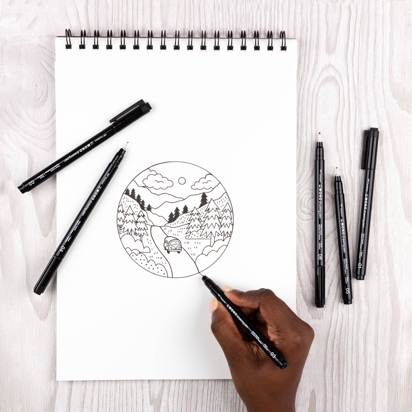 Tombow - MONO Drawing Pens - 6-Pack
