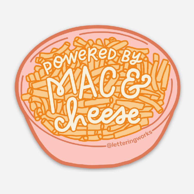 Lettering Works - Powered by Mac & Cheese Sticker