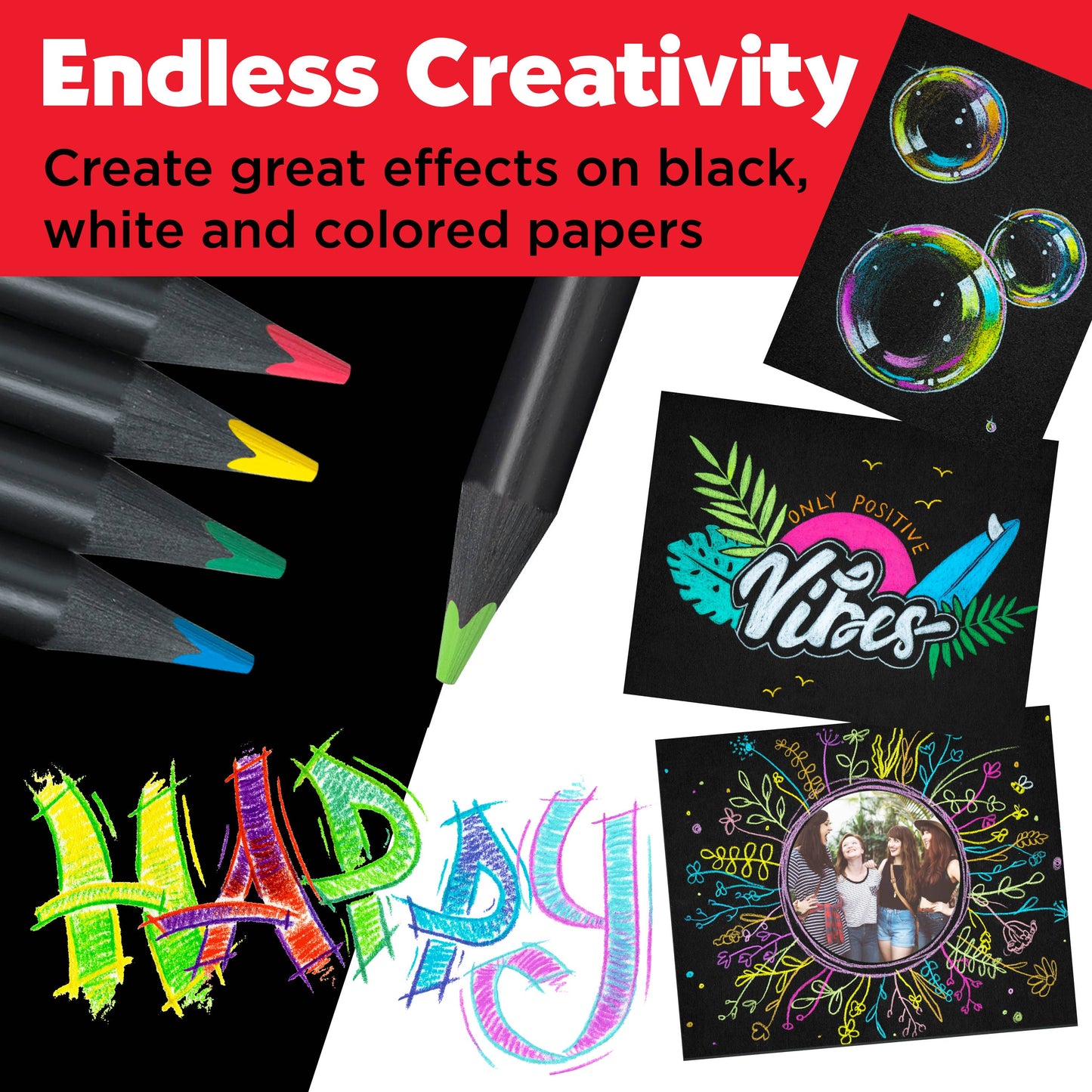 Faber-Castell - Super Soft Black Edition Colored Pencils, Gift Tin of 12