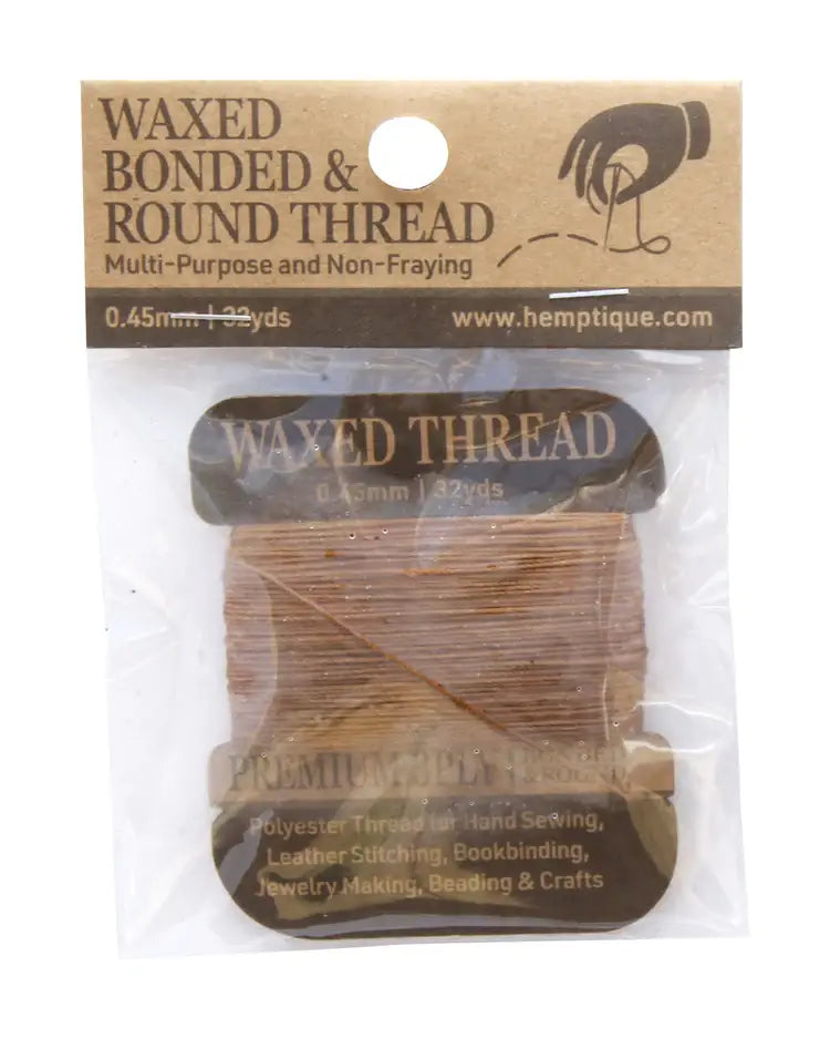 Hemptique - MULTI-PURPOSE 0.45MM WAXED BONDED ROUND POLY THREAD CARD