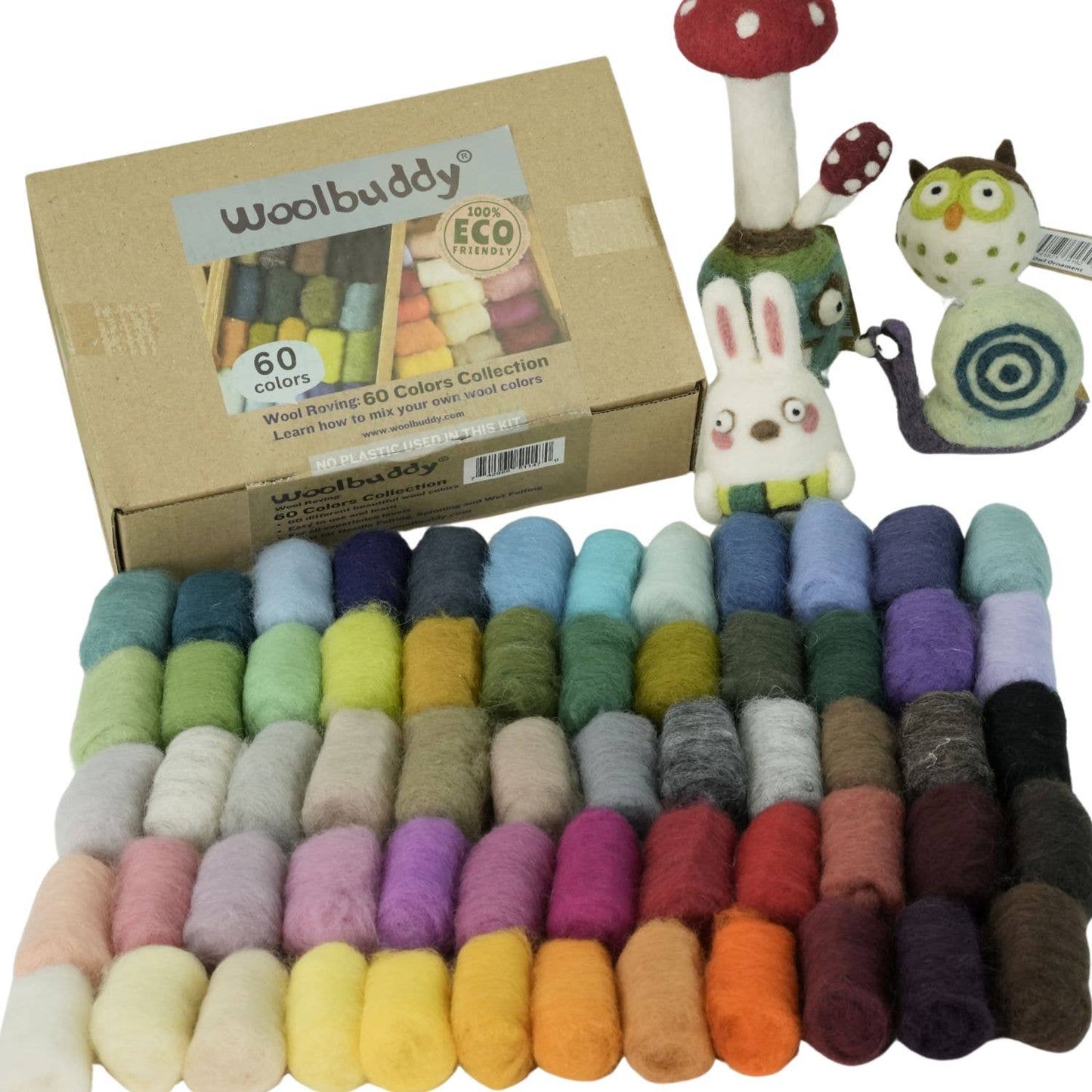 Woolbuddy - Eco Wool Fiber Collection Kit – 24, 40, or 60 Colors