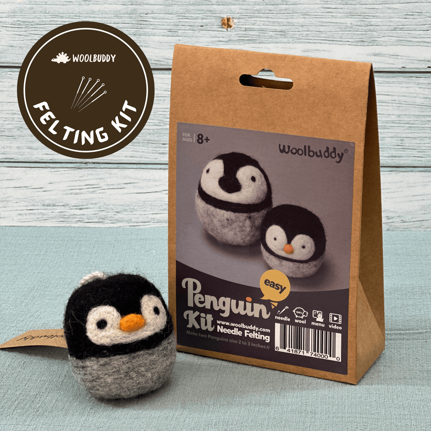 Woolbuddy - Needle Felting Penguin Kit