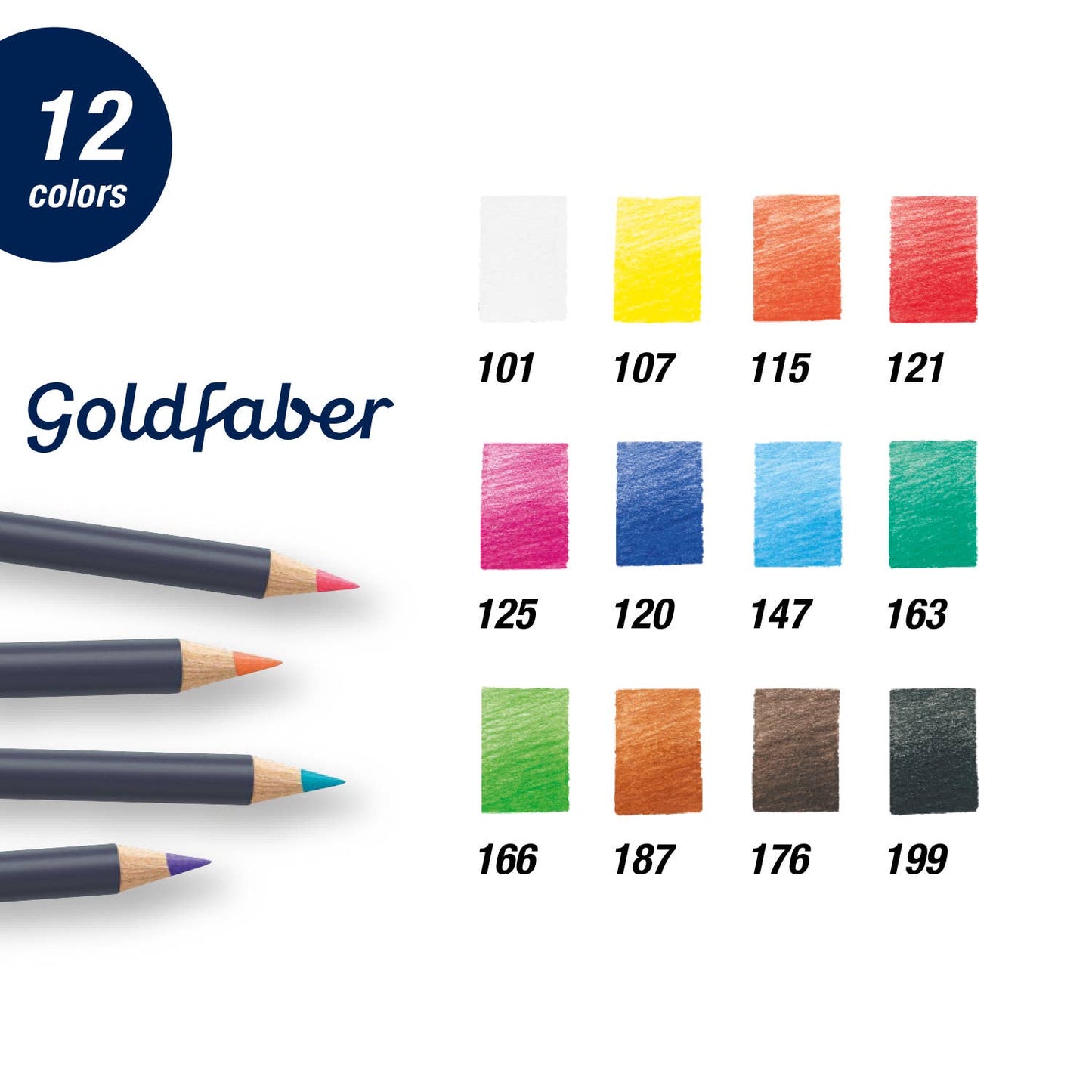 Faber-Castell - Goldfaber Color Pencils - Tin of 12