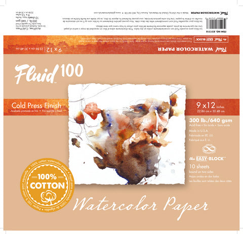 Fluid 100 EZ Block Cold Press 300 lb 100% Cotton