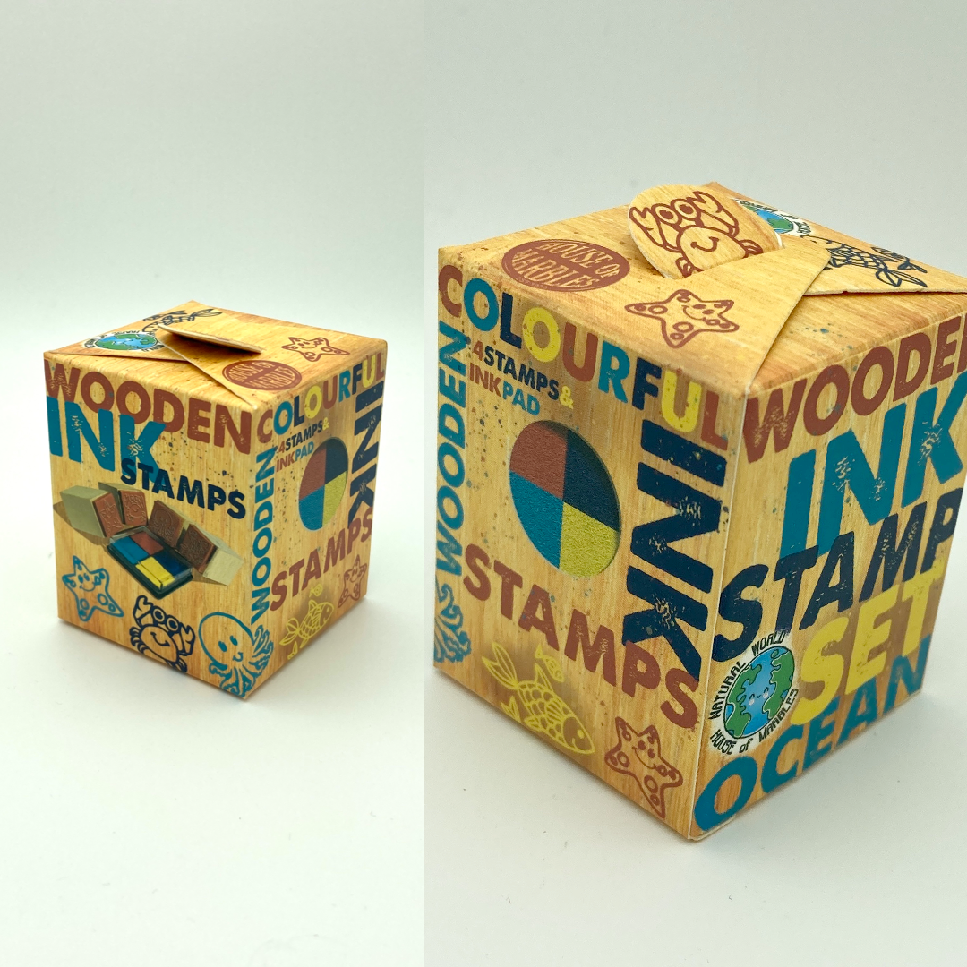 HoM Mini Wooden Ocean Stamp & Ink Set