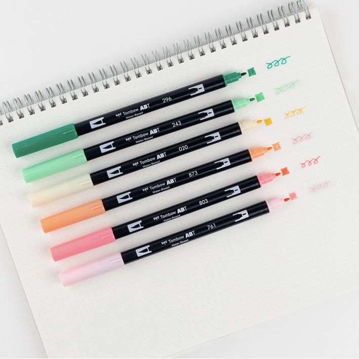 Tombow - Dual Brush Pen Art Markers, Just Peachy, 6-Pack