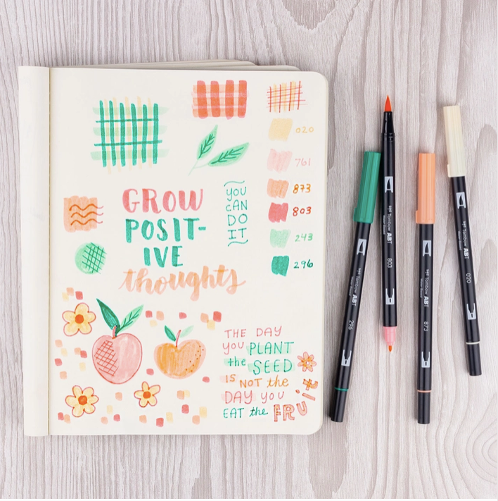 Tombow - Dual Brush Pen Art Markers, Just Peachy, 6-Pack