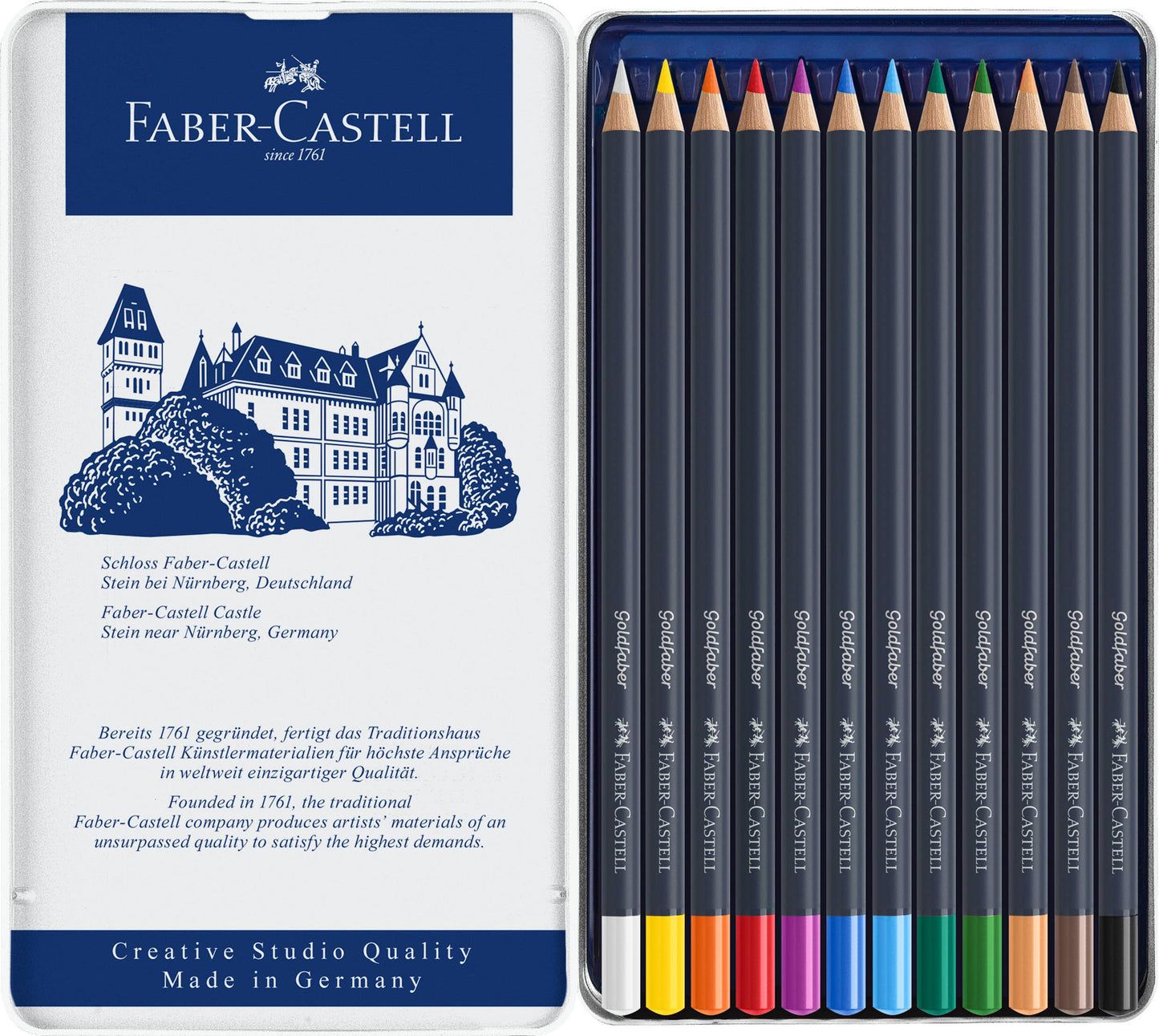 Faber-Castell - Goldfaber Color Pencils - Tin of 12