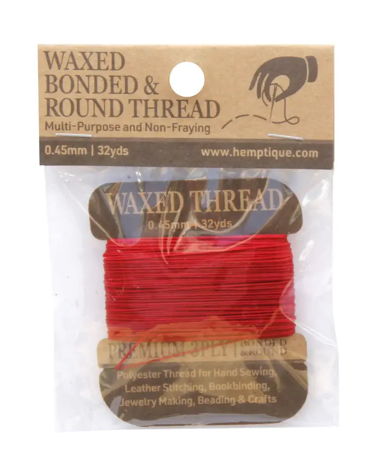 Hemptique - MULTI-PURPOSE 0.45MM WAXED BONDED ROUND POLY THREAD CARD