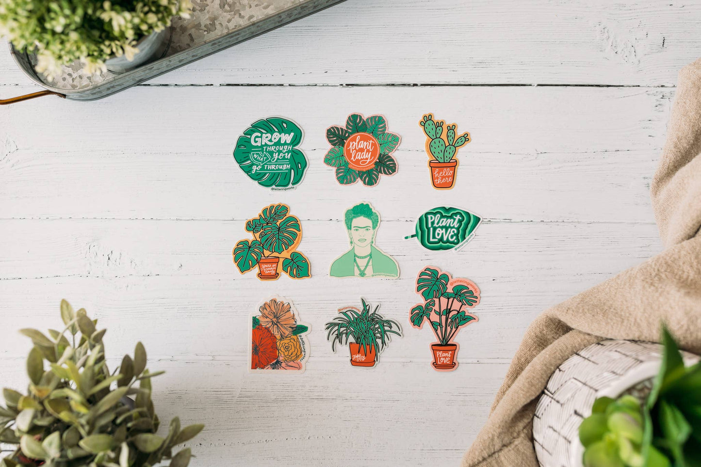 Lettering Works - Hello There Succulent Sticker