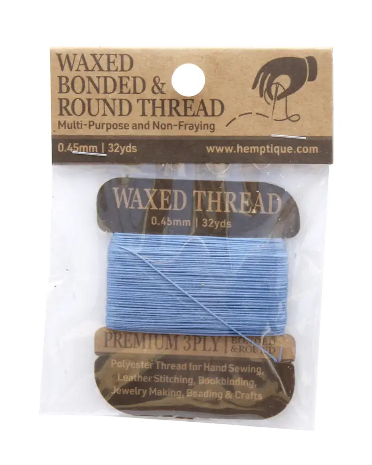 Hemptique - MULTI-PURPOSE 0.45MM WAXED BONDED ROUND POLY THREAD CARD