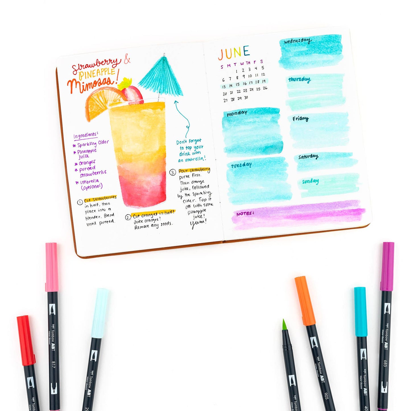 Tombow - Dual Brush Pen Art Markers: Tropical - 10-Pack