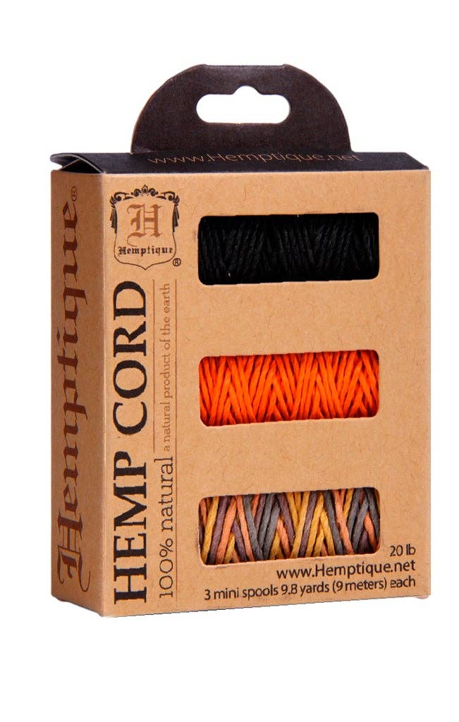 Hemptique - #20 Hemp Cord 3-Pack Mini Spool Set In Box