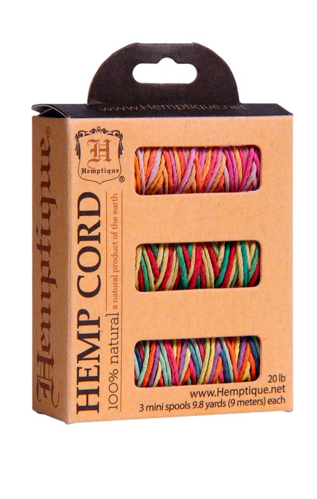 Hemptique - #20 Hemp Cord 3-Pack Mini Spool Set In Box