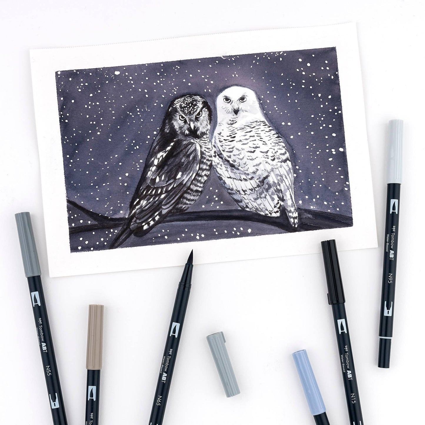 Tombow - Dual Brush Pen Art Markers: Grayscale - 10-Pack