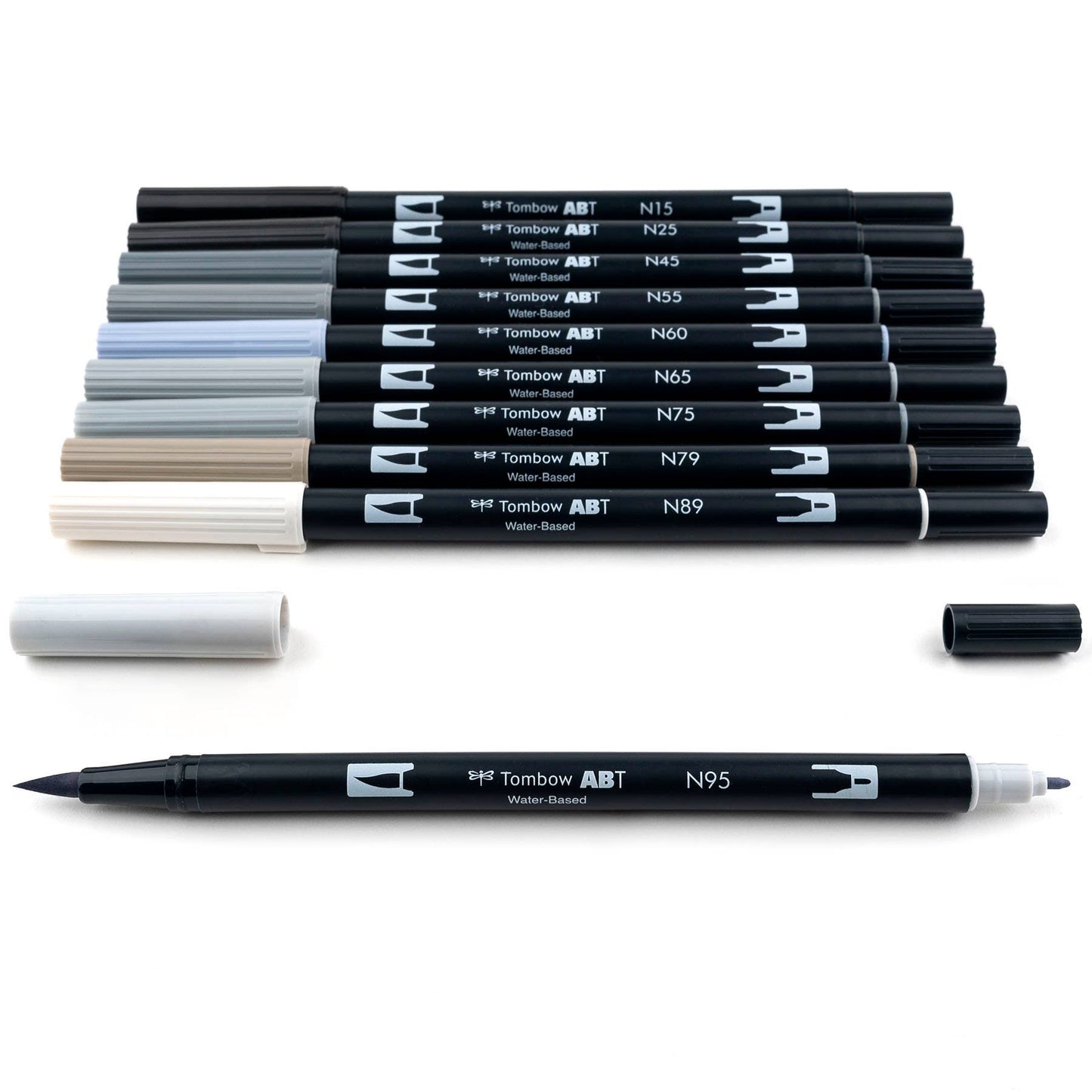 Tombow - Dual Brush Pen Art Markers: Grayscale - 10-Pack