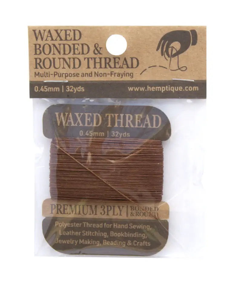 Hemptique - MULTI-PURPOSE 0.45MM WAXED BONDED ROUND POLY THREAD CARD
