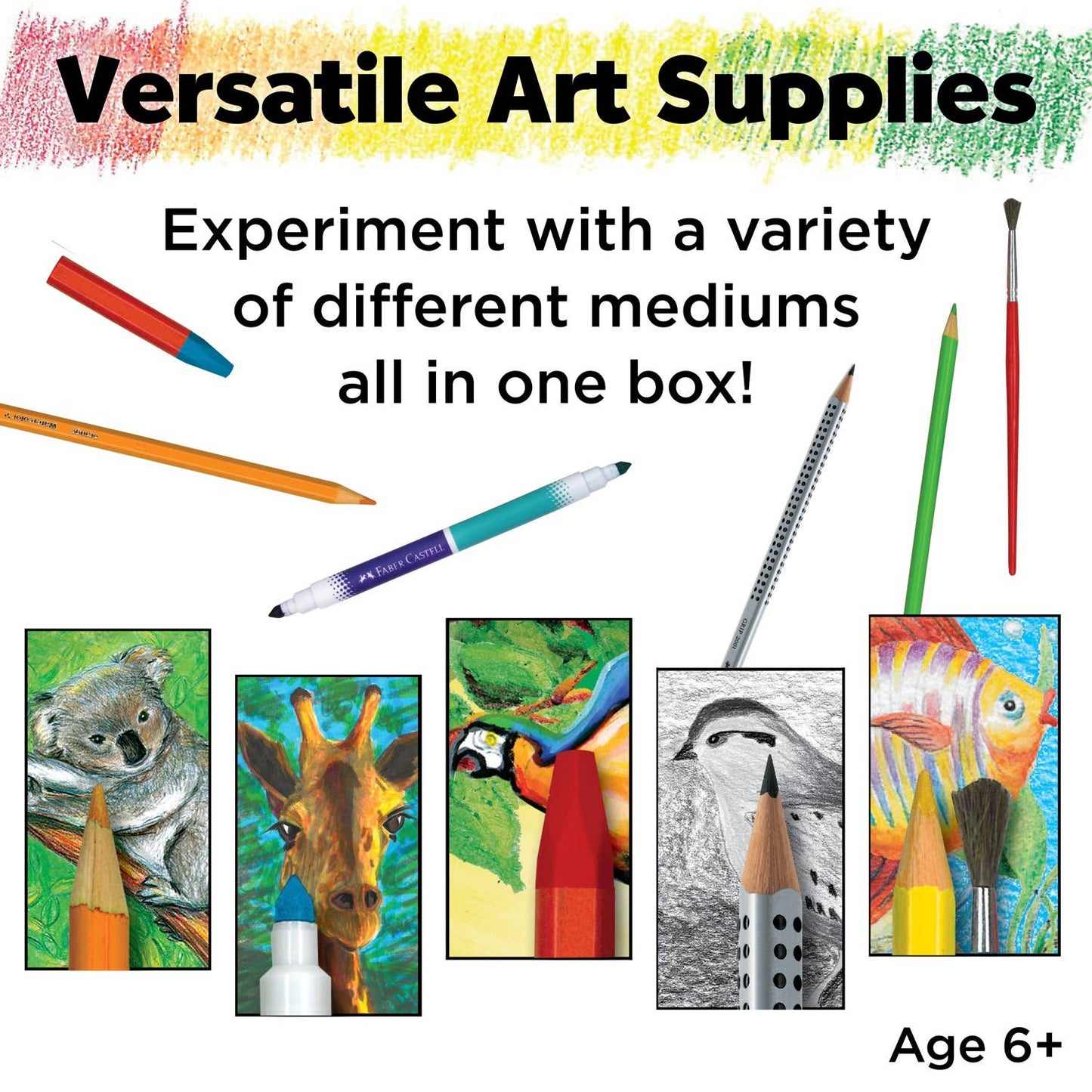 Faber-Castell - 64- Piece Young Artist Essentials Art Set Gift Set for Kids