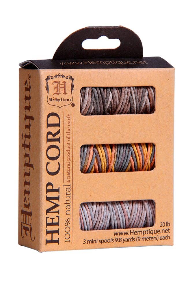 Hemptique - #20 Hemp Cord 3-Pack Mini Spool Set In Box