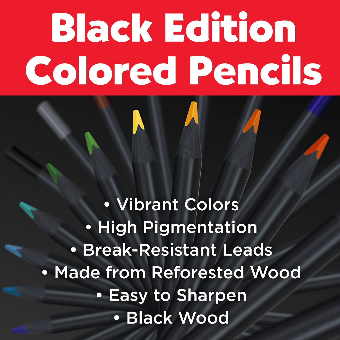 Faber-Castell - Super Soft Black Edition Colored Pencils, Gift Tin of 12