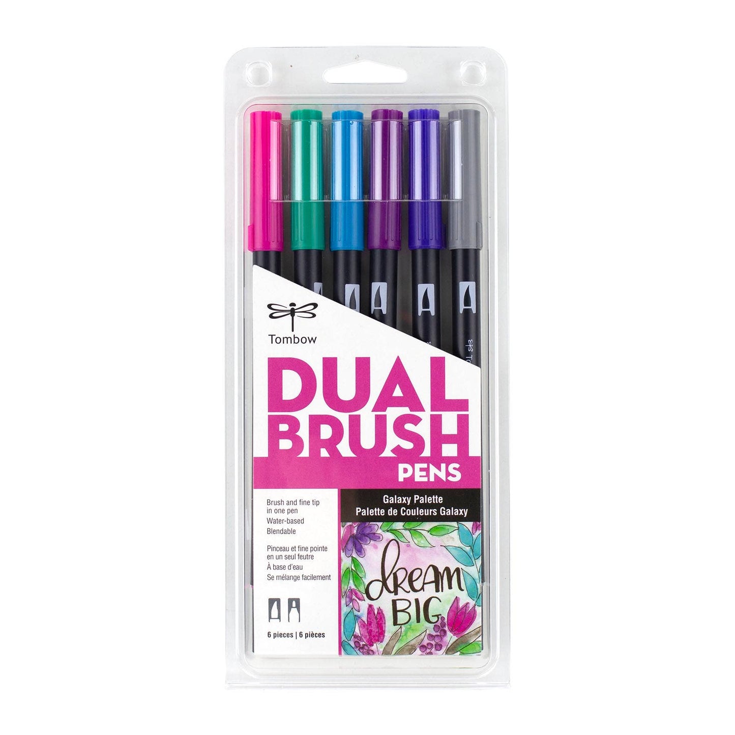 Tombow - Dual Brush Pen Art Markers, Galaxy, 6-Pack