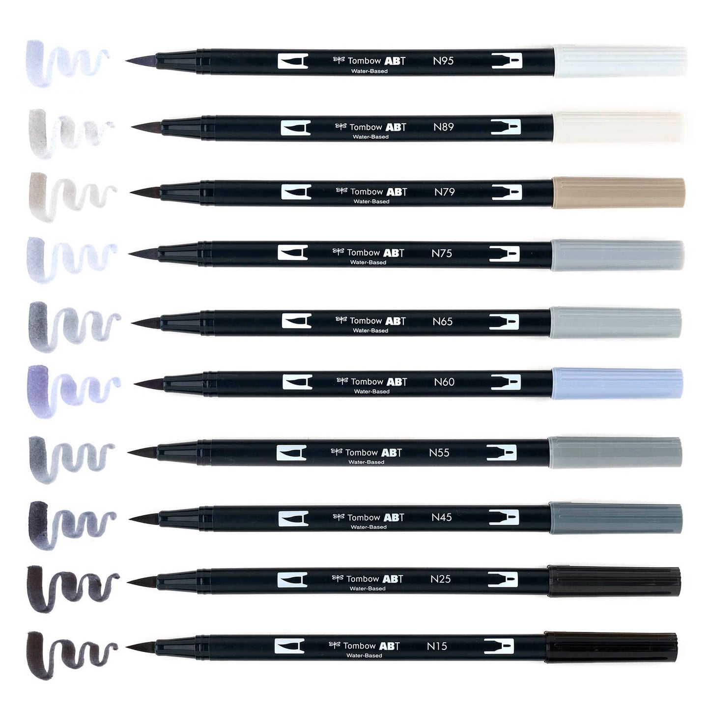Tombow - Dual Brush Pen Art Markers: Grayscale - 10-Pack