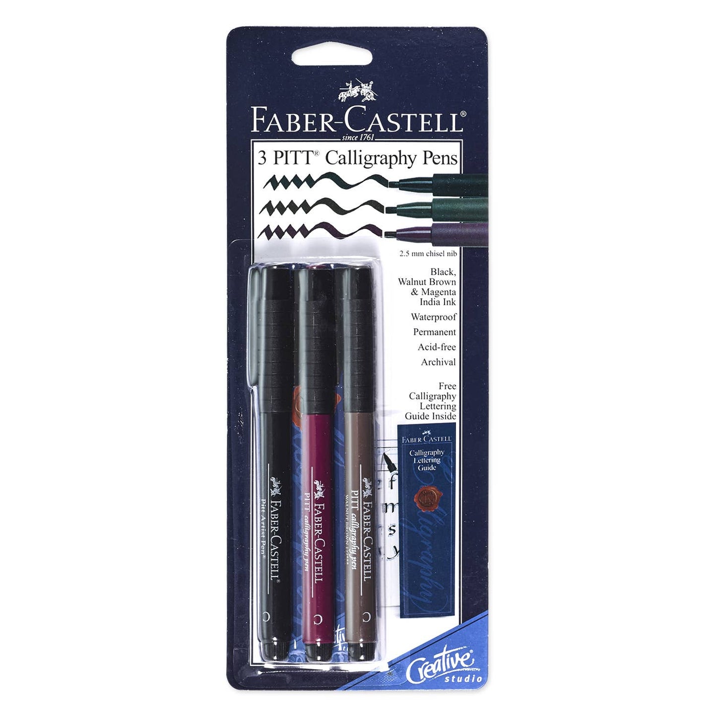 Faber-Castell - Pitt Artist Calligraphy Marker Pen - Set of 3