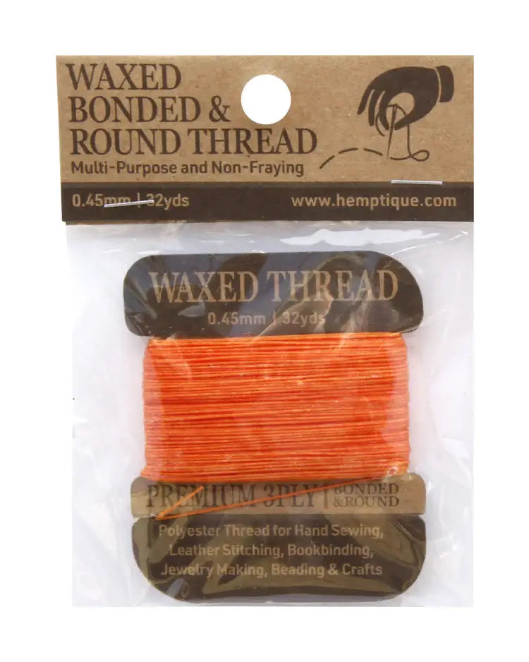 Hemptique - MULTI-PURPOSE 0.45MM WAXED BONDED ROUND POLY THREAD CARD