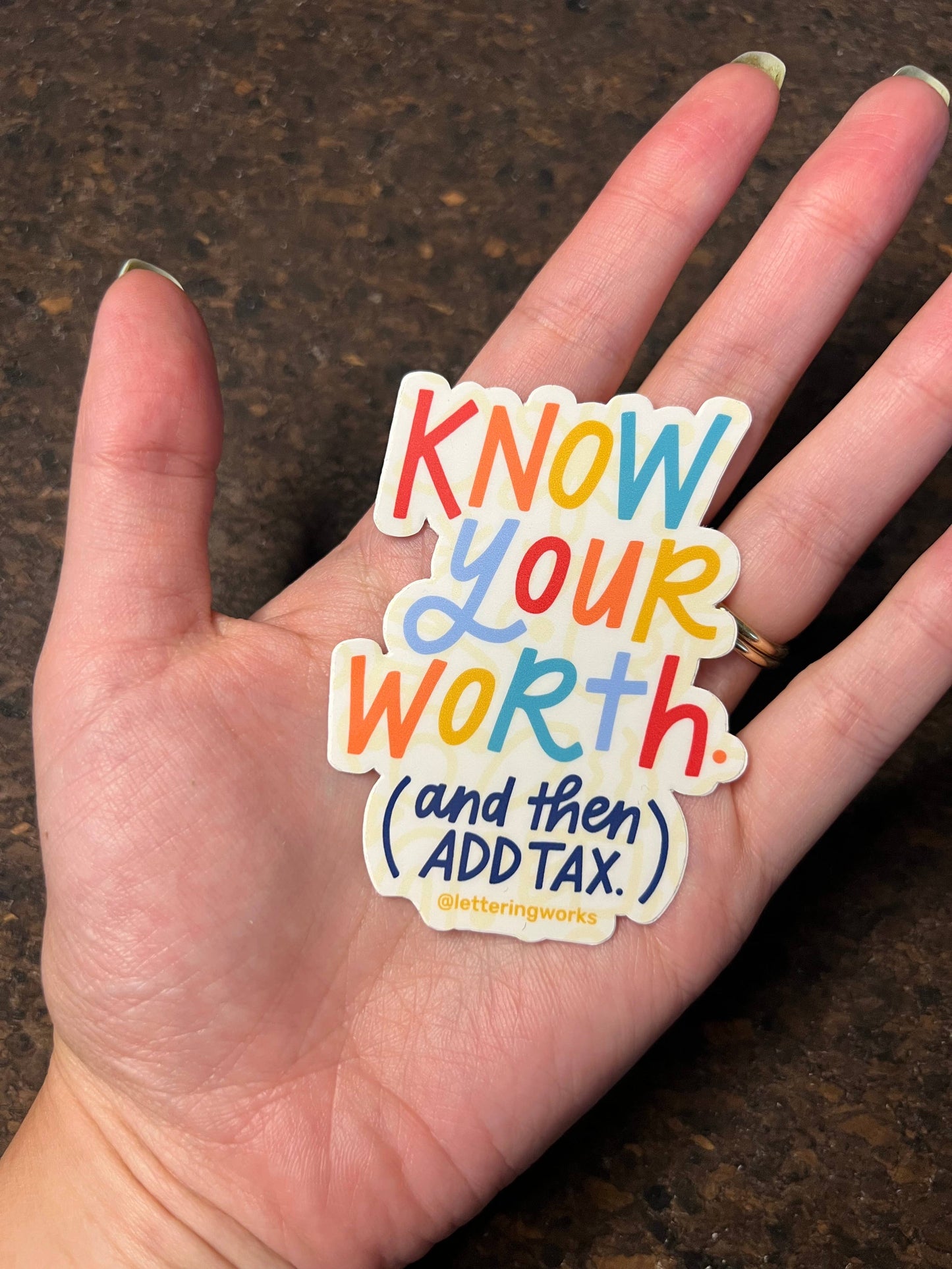 Lettering Works - Know Your Worth Sticker