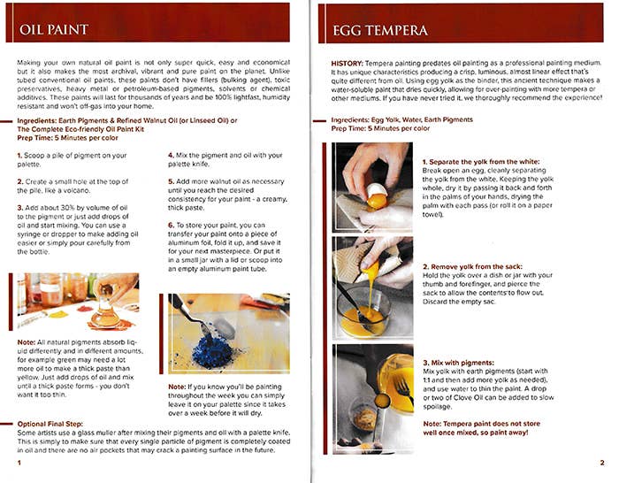 Natural Earth Paint - Natural Paint & Art Supplies Recipe Booklet