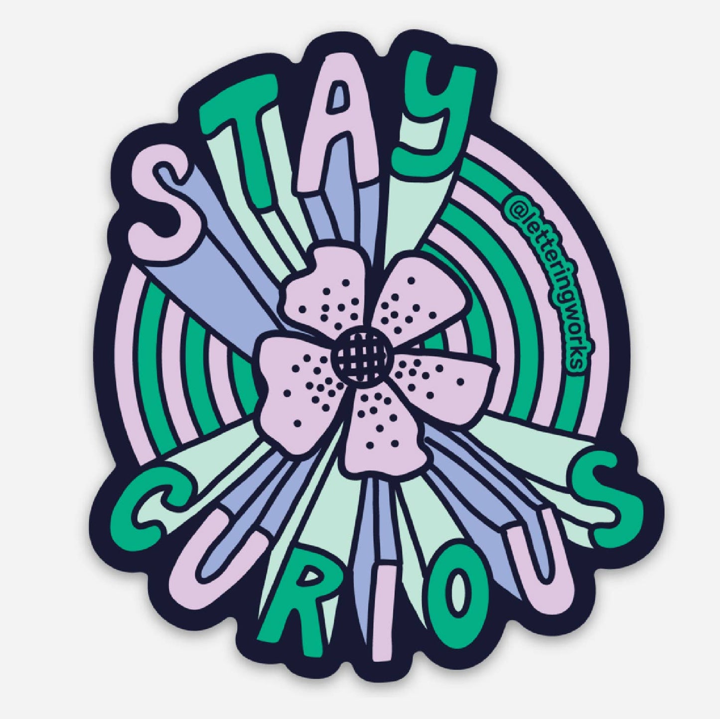 Lettering Works - Stay Curious Sticker