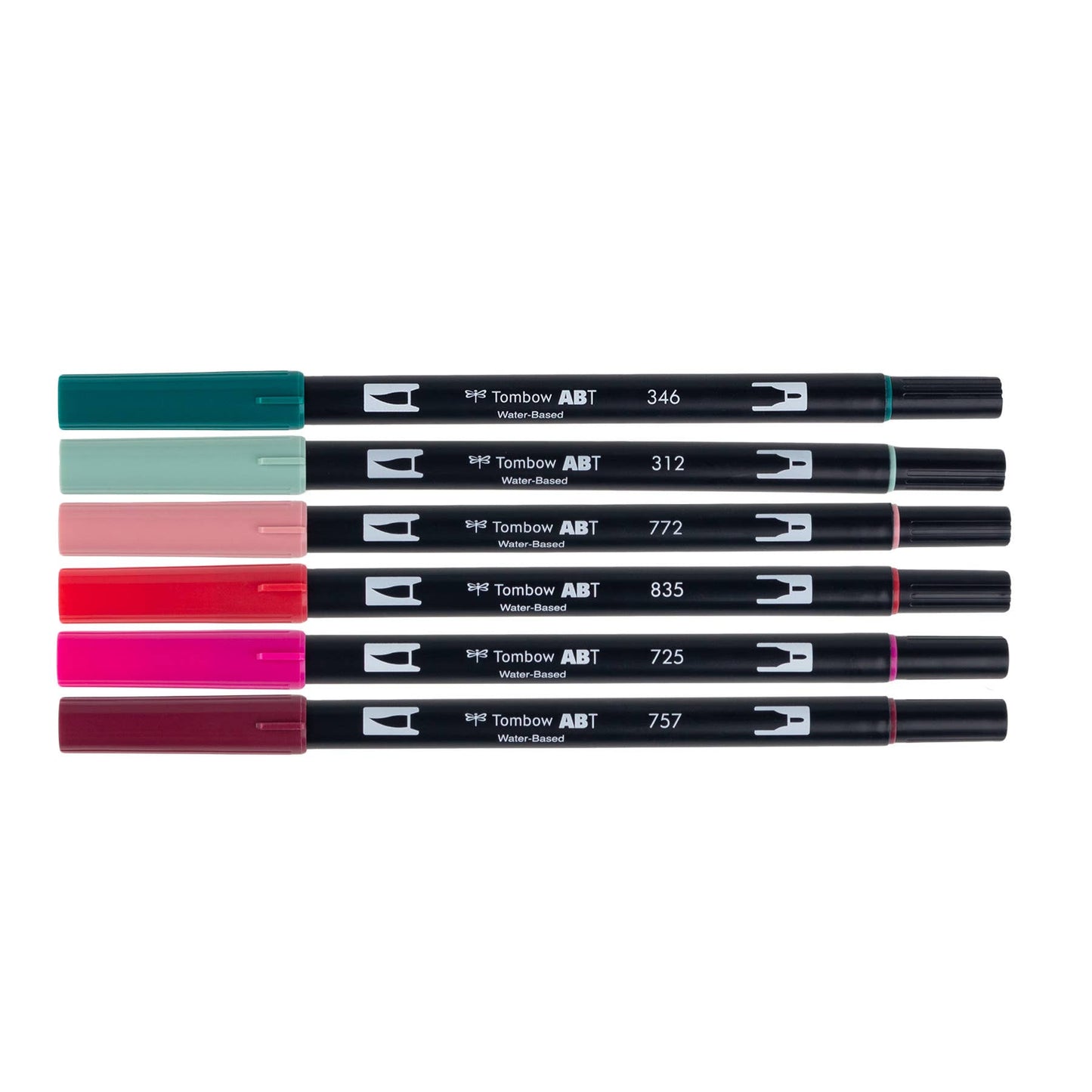 Tombow - Dual Brush Pen Art Markers, Very Berry, 6-Pack