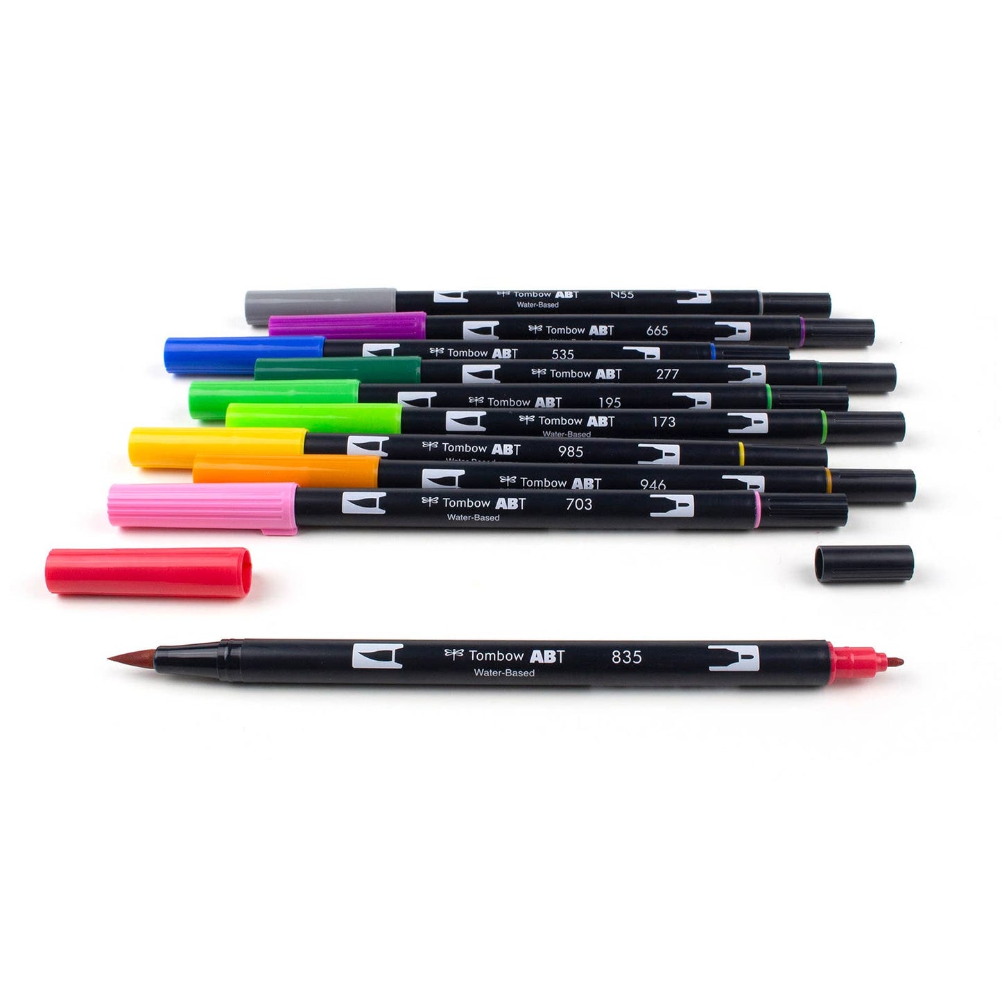 Tombow - Dual Brush Pen,Watercolor Favorites,10-Pack +Free Fudenosuke