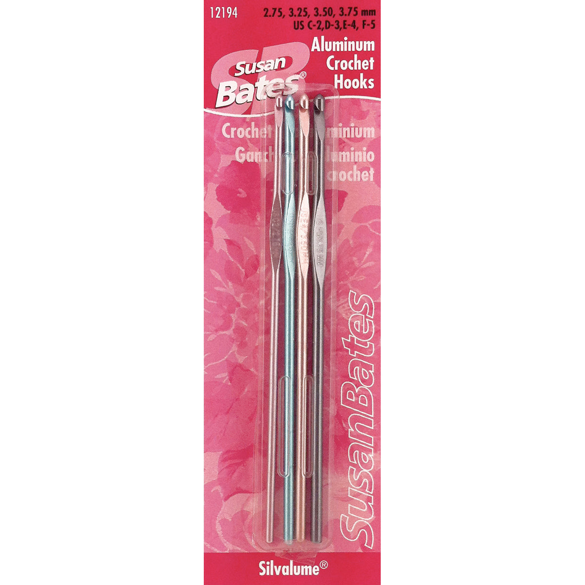 Susan Bates Aluminum Crochet Hooks 4/pk